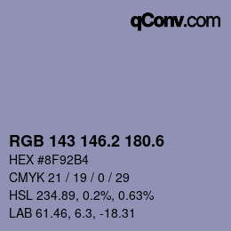 カラーコード: RGB 143 146.2 180.6 | qconv.com