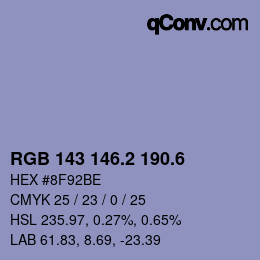 カラーコード: RGB 143 146.2 190.6 | qconv.com
