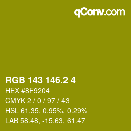 カラーコード: RGB 143 146.2 4 | qconv.com