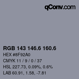 カラーコード: RGB 143 146.6 160.6 | qconv.com