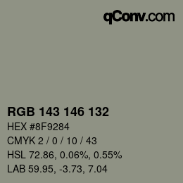 颜色代码: RGB 143 146 132 | qconv.com