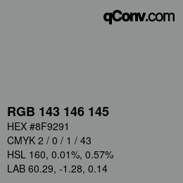 カラーコード: RGB 143 146 145 | qconv.com