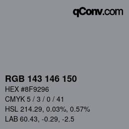 Color code: RGB 143 146 150 | qconv.com