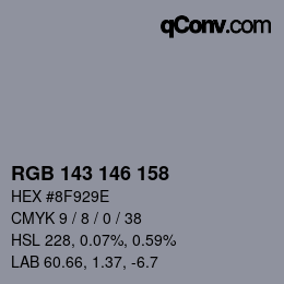 颜色代码: RGB 143 146 158 | qconv.com