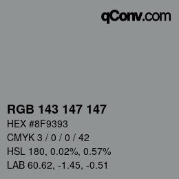 Color code: RGB 143 147 147 | qconv.com