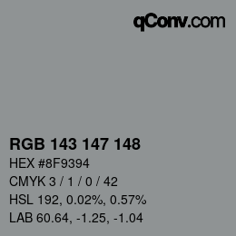 Farbcode: RGB 143 147 148 | qconv.com