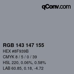 Código de color: RGB 143 147 155 | qconv.com