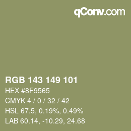 Código de color: RGB 143 149 101 | qconv.com