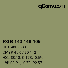 カラーコード: RGB 143 149 105 | qconv.com