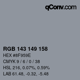 Color code: RGB 143 149 158 | qconv.com