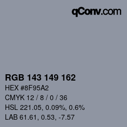 カラーコード: RGB 143 149 162 | qconv.com