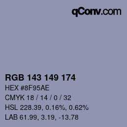 颜色代码: RGB 143 149 174 | qconv.com