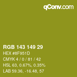 颜色代码: RGB 143 149 29 | qconv.com