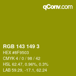 カラーコード: RGB 143 149 3 | qconv.com