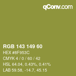 颜色代码: RGB 143 149 60 | qconv.com