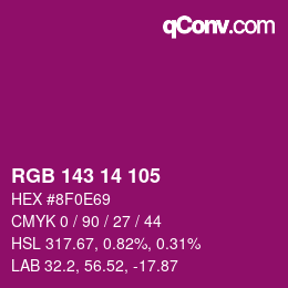 Color code: RGB 143 14 105 | qconv.com