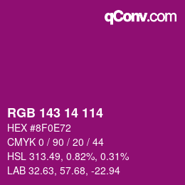 カラーコード: RGB 143 14 114 | qconv.com