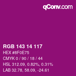 Color code: RGB 143 14 117 | qconv.com