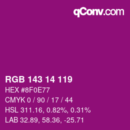 颜色代码: RGB 143 14 119 | qconv.com