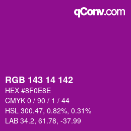 Color code: RGB 143 14 142 | qconv.com