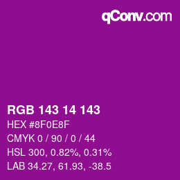 Color code: RGB 143 14 143 | qconv.com