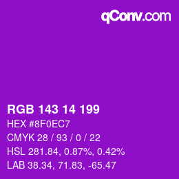 Color code: RGB 143 14 199 | qconv.com