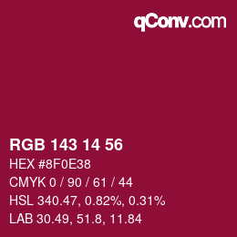 カラーコード: RGB 143 14 56 | qconv.com