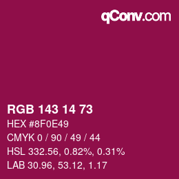 カラーコード: RGB 143 14 73 | qconv.com