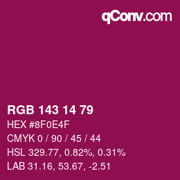 Color code: RGB 143 14 79 | qconv.com