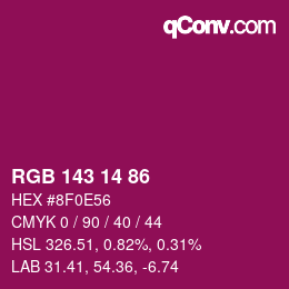 カラーコード: RGB 143 14 86 | qconv.com