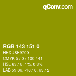 カラーコード: RGB 143 151 0 | qconv.com