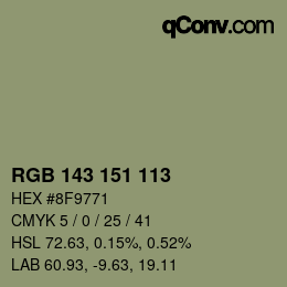 颜色代码: RGB 143 151 113 | qconv.com