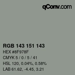 颜色代码: RGB 143 151 143 | qconv.com