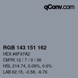 カラーコード: RGB 143 151 162 | qconv.com
