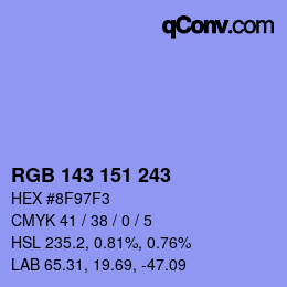 Color code: RGB 143 151 243 | qconv.com