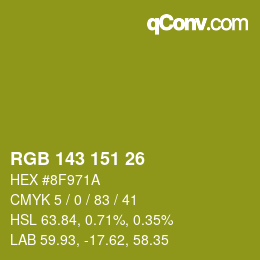 Color code: RGB 143 151 26 | qconv.com