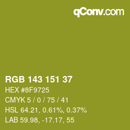 カラーコード: RGB 143 151 37 | qconv.com