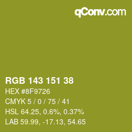 颜色代码: RGB 143 151 38 | qconv.com