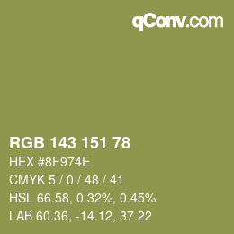 颜色代码: RGB 143 151 78 | qconv.com