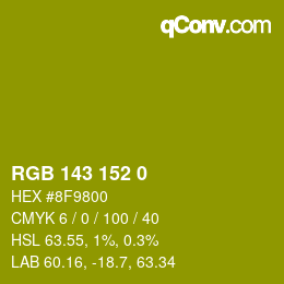 Color code: RGB 143 152 0 | qconv.com