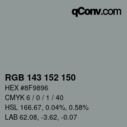 カラーコード: RGB 143 152 150 | qconv.com