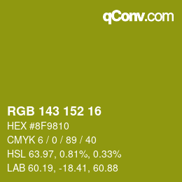 カラーコード: RGB 143 152 16 | qconv.com
