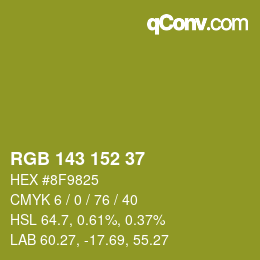 カラーコード: RGB 143 152 37 | qconv.com