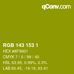 颜色代码: RGB 143 153 1 | qconv.com