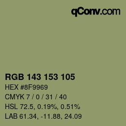 カラーコード: RGB 143 153 105 | qconv.com