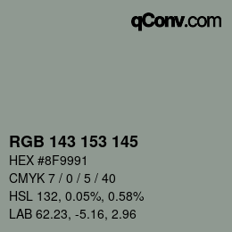 Color code: RGB 143 153 145 | qconv.com