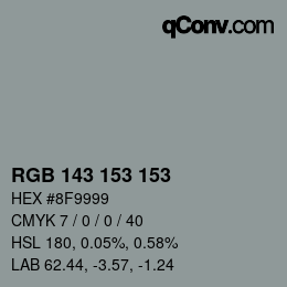 Color code: RGB 143 153 153 | qconv.com