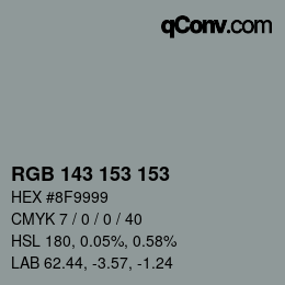 カラーコード: RGB 143 153 153 | qconv.com