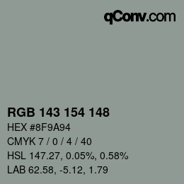 カラーコード: RGB 143 154 148 | qconv.com