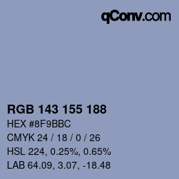 Color code: RGB 143 155 188 | qconv.com